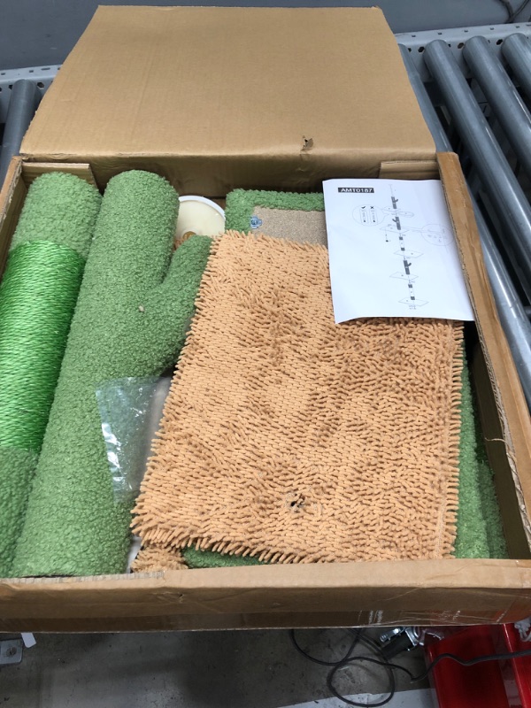 Photo 1 of  Cat Tree for Indoor Cats, Green Cat Tower with Large Cat Condo, Sisal Covered Scratching Post and Cat Hammock, Soft Cat Perch for Large CATS
