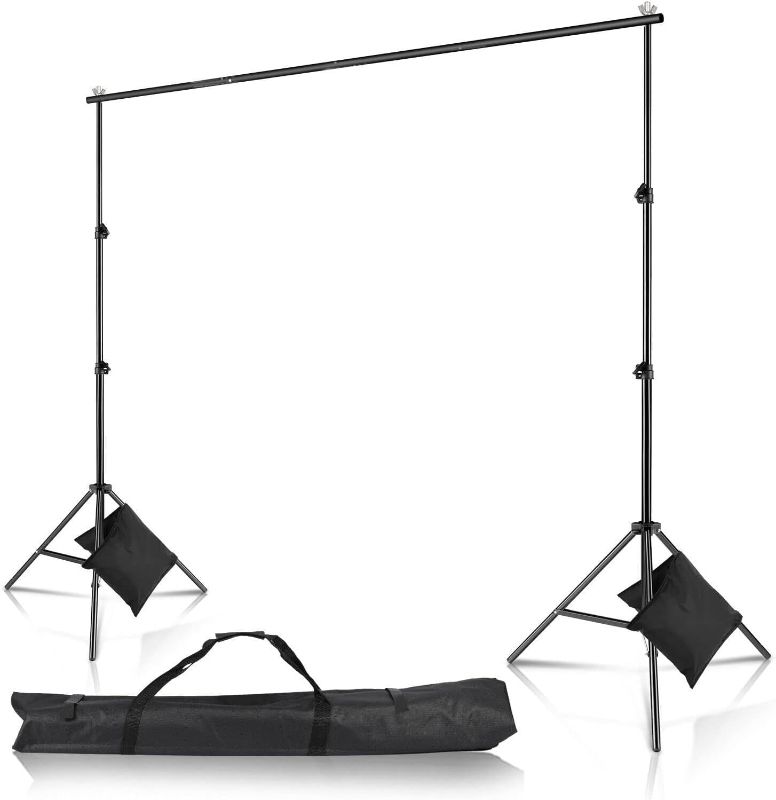 Photo 1 of 10ft x 8.5ft Adjustable Photography Backdrop Support System Photo Video Studio Muslin Background Stand Kit with Carry Bag
