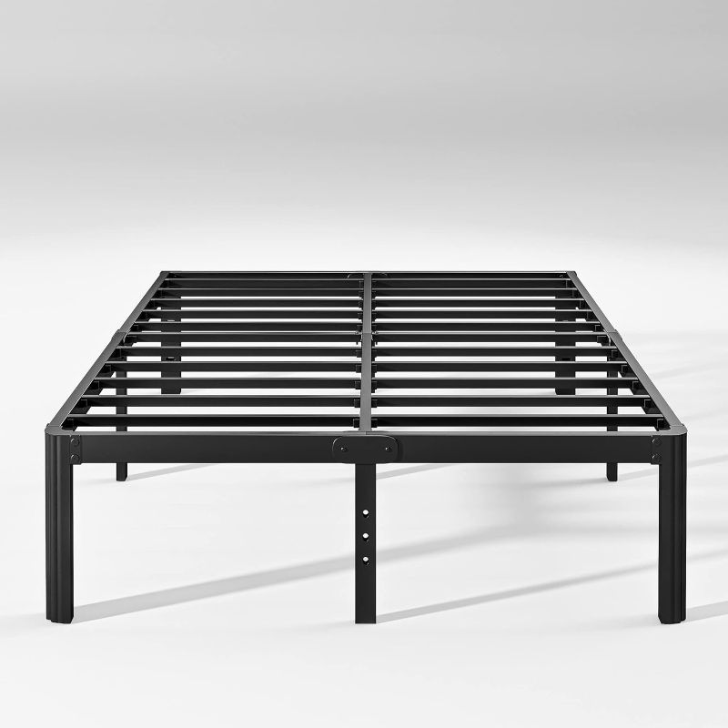 Photo 1 of 14in High King Bed Frame No Box Spring Needed, Heavy Duty King Platform Bed Frame with Round Corners, Easy Assembly, Noise Free, Black
