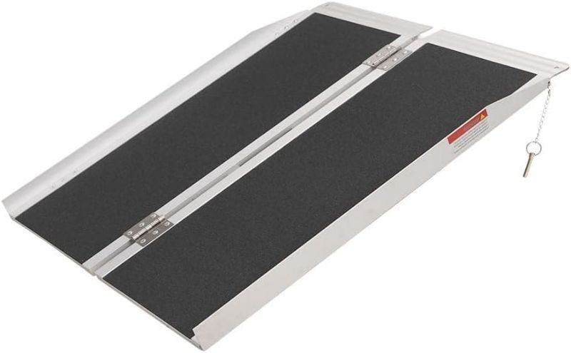 Photo 1 of Threshold Ramp 4" Rise Modular Aluminum Entry Ramps Indoor and Outdoor Maximum Load of 1800lbs for Wheelchair Doorway Scooter and Power Chair 4 Inch