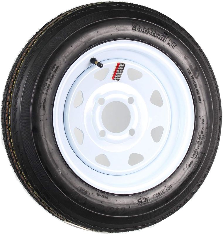 Photo 1 of 12 x 4 White Steel Spoke 4 Lug Trailer Wheel w/ 4.80-12 LR C Trailer Tire Package - 2 Year Warranty w/Free Roadside Only 2
