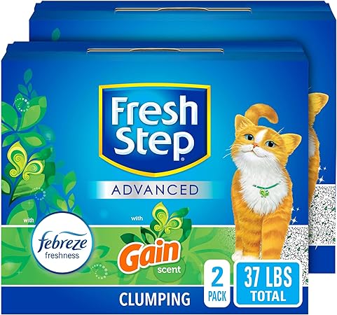 Photo 1 of Fresh Step Advanced Refreshing Gain Scented Clumping Clay Cat Litter, 18.5-lb box, 2 pack