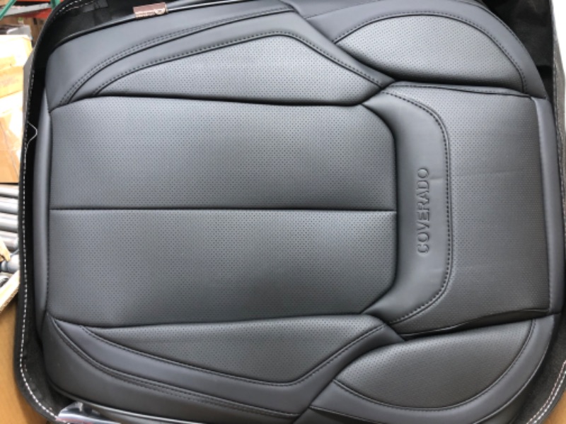 Photo 2 of Coverado Car Seat Covers Full Set, Waterproof Nappa Leather Auto Seat Protectors, Universal Fit for Most Sedans SUV Pick-up Truck, Black Black FullSetB09S614FGY
