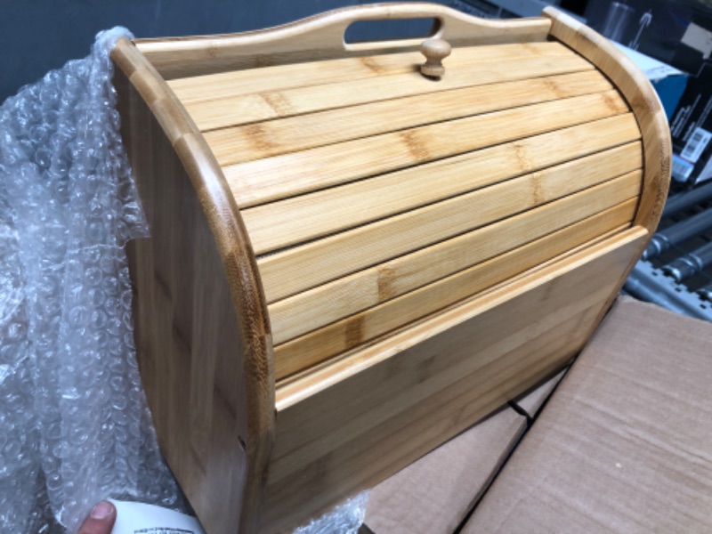 Photo 1 of 2 Lb. Depot Breadbox for Kitchen Countertop - Vintage-Style Bamboo Bread Box Wood - Japanese Bread Box - Bread Cabinet for Kitchen Counter - Bread Bin - 17'' x 10'' x 7''