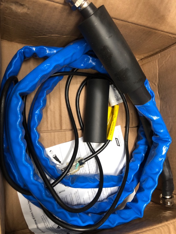 Photo 2 of Camco 12-Ft Heated Water Hose for RV - Water Line Freeze Protection Down to -40°F/C - Features Energy-Saving Thermostat & Includes Adapter for Connection to Either End of Hose (22921) -40-Degree 12 Feet