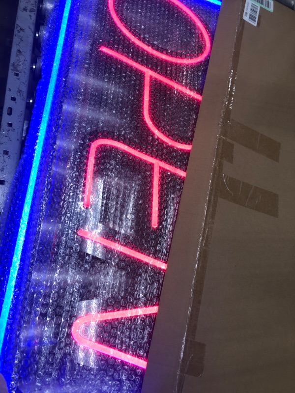 Photo 2 of (READ FULL POST) LED New Ultra Bright Extra Jumbo Open Sign,35x17 inch Open Sign for Business,with Multiple Flashing Modes, Ideal for Restaurant, Bar, Salon and More,12V/3A Power Supply?with Open/Close Sign, Remote Controlled (Blue/Red)