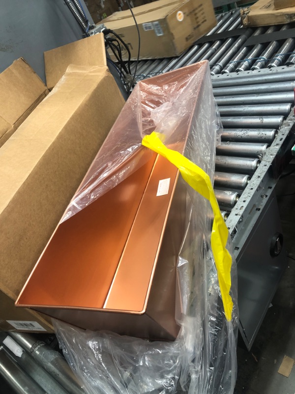 Photo 1 of Achla Designs C-82C Plain Copper Flowerbox, Large Copper Window Flowerbox Planter, Large, Antique Copper Finish