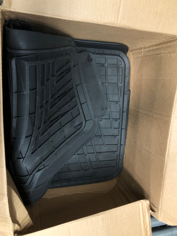 Photo 2 of FH Group Automotive Floor Mats - Heavy-Duty Rubber Floor Mats for Cars, Universal Fit Full Set, Climaproof Floor Mats, Trimmable Floor Mats for Most Sedan, SUV, Truck Floor Mats Black