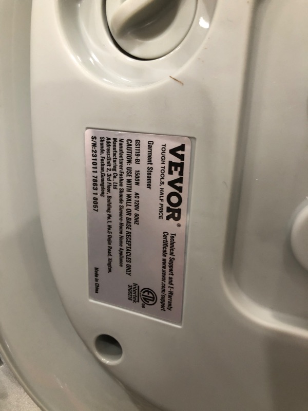 Photo 3 of **NONREFUNDABLE**FOR PARTS OR REPAIR**SEE NOTES**
Standing Steamer with Foldable Garment Hanger, 0.5Gallon Water Tank for 90 Minutes Continuous Steaming, Heats in 45 Seconds & Auto-Stop with Fabric Brush Aluminum Rod and Easy-roll Wheels