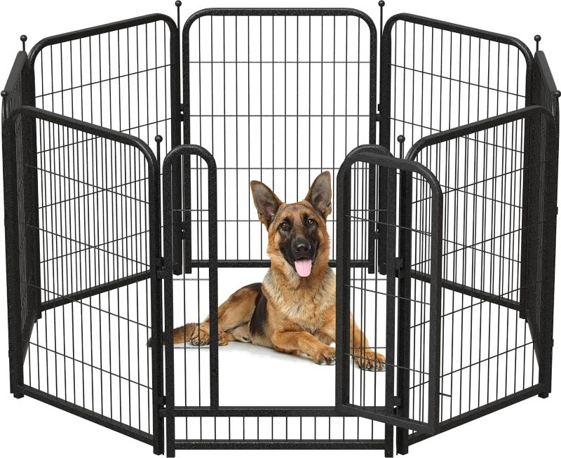 Photo 1 of (READ FULL POST) Metal Dog Playpen, 40 Inch Height 8 Panels, Ideal Dog Fence for Large/Medium/Small Dogs Indoor & Outdoor Bliss, Perfect Dog Pen for Camping, Yard, and RV | Black-Silver
