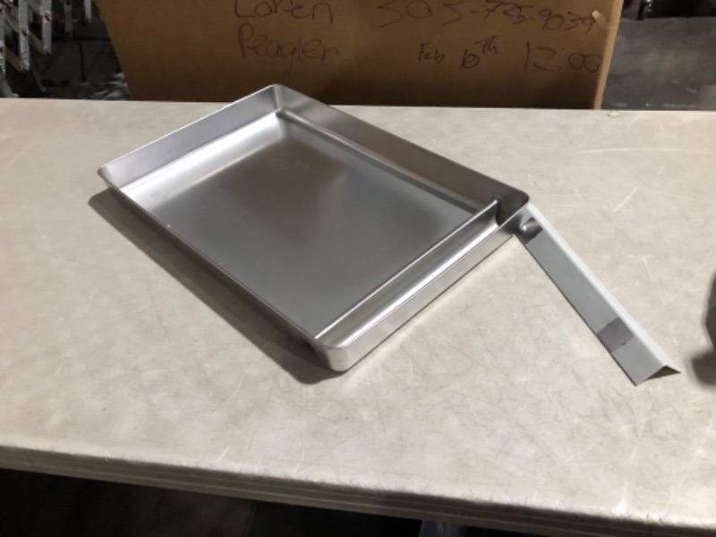 Photo 3 of ***USED - DENTED - SCRATCHED - NO PACKAGING***
Stainless Steel Reusable Litter Tray Compatible with Pet-Safe Scoop-Free Self-Cleaning Cat Litterbox - Never Absorbs Odor, Stains, or Rusts (Stainless Steel Litter Tray)