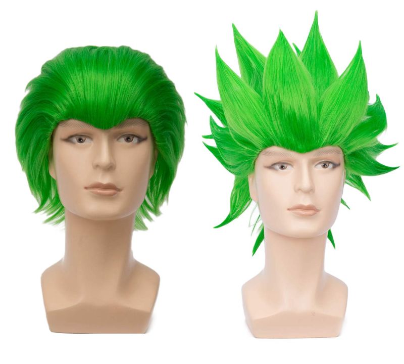 Photo 1 of BERON Men’s Fashion Wig for Halloween Cosplay Synthetic Wigs (Green)
