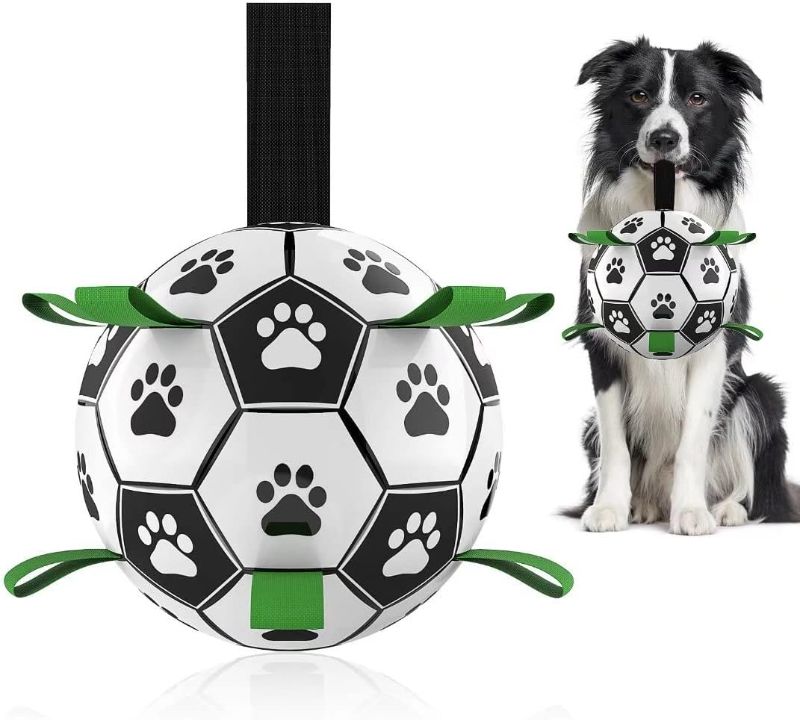 Photo 1 of 
Dog Toys Soccer Ball with Straps, Interactive Dog Toys for Tug of War, Puppy Birthday Gifts, Dog Tug Toy, Dog Water Toy, Durable Dog Balls World Cup for Small & Medium Dogs?6 Inch?