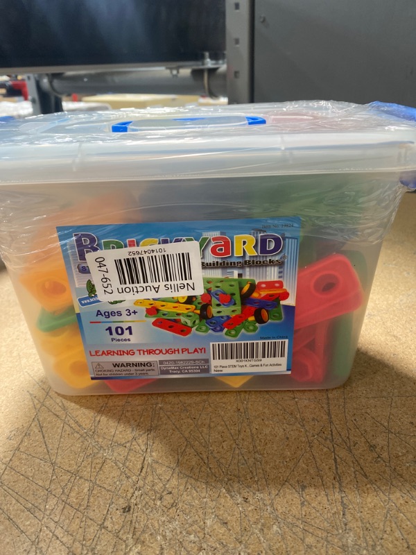 Photo 2 of Brickyard Building Blocks STEM Toys - Educational Building Toys for Kids Ages 4-8 with 101 Pieces, Tools, Design Guide and Toy Storage Box, Gift for Boys & Girls