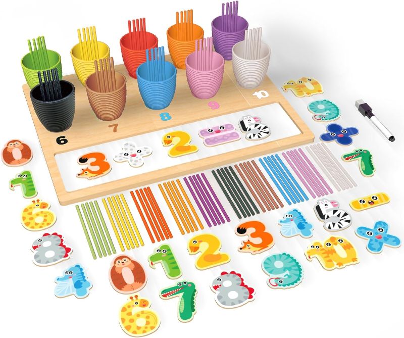 Photo 1 of (READ FULL POST) Montessori Toys, Learning toys for 2+ Year Old Color Recognition & Counting Sorting Set Toddler Toys, Preschool Learning Activities Math Educational Toys Gift Sensory Toys for Toddlers 2-3+ Year Old
