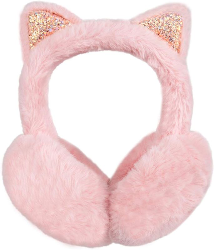 Photo 1 of **dark Pink** Surblue Cute Animal Earmuffs Winter Warm Outdoor Ear Covers Headband Fur Earwarmer...