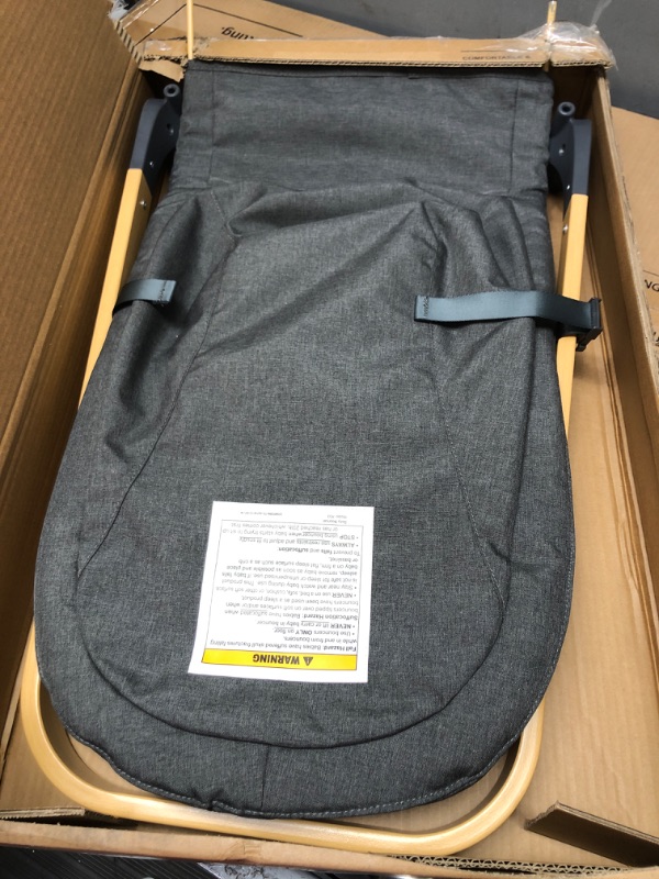 Photo 3 of (READ FULL POST) ANGELBLISS Baby Bouncer, Portable Bouncer Seat for Babies, Infants Bouncy Seat with Mesh Fabric, Natural Vibrations (Dark Grey) Dark Gray