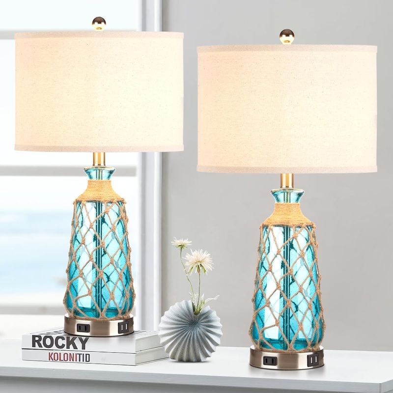 Photo 1 of 
Ruzectt 25.5" Coastal Glass Table Lamps Set of 2