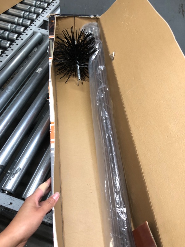 Photo 2 of 18-Foot Chimney Cleaning Kit (8 Inch Brush) - 6x3 Ft Fiberglass Rods, Premium Poly Brush, 1/4" NPT Fittings - Durable and Effective