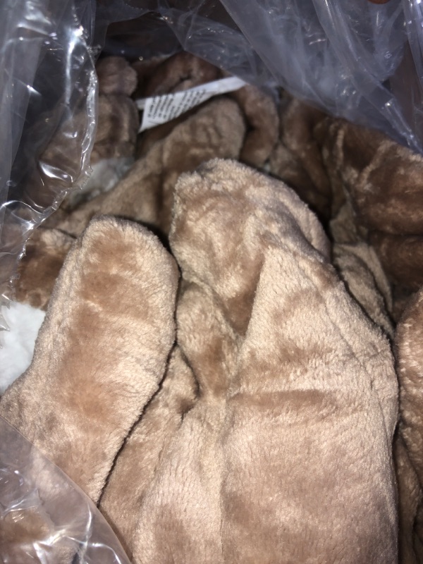 Photo 2 of 2X Warmth Heated Blanket w/Lager Dense Area, Ultra Soft Safe Electric Blanket Throw w/Flannel Sherpa, 4 Levels Instant Heating Blanket 4H Auto-Off, Washable Blanket UL Certified Beige Throw 50" x 60"