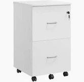 Photo 2 of VASAGLE 2-Drawer File Cabinet, Locking Filing Cabinet for Home Office, Small Rolling File Cabinet, Printer Stand, for A4, Letter-Size Files, Hanging File Folders, Modern, White ULCD027T46V2