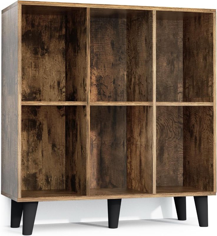 Photo 1 of 
Youmechi Cube Bookshelf,2 Tier Mid-Century Rustic Brown Modern Bookcase with Soild Wood Legs,Open Storage Cabinet for Bedroom Living Room Office
