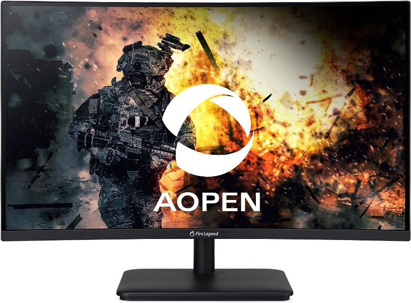 Photo 1 of AOPEN 27HC5R bmiix 27" 1500R Curved Zero-Frame Full HD (1920 x 1080) Gaming Monitor | AMD FreeSync Technology | Up to 75Hz | 1ms | 2 x HDMI Ports & 1 x VGA Port
