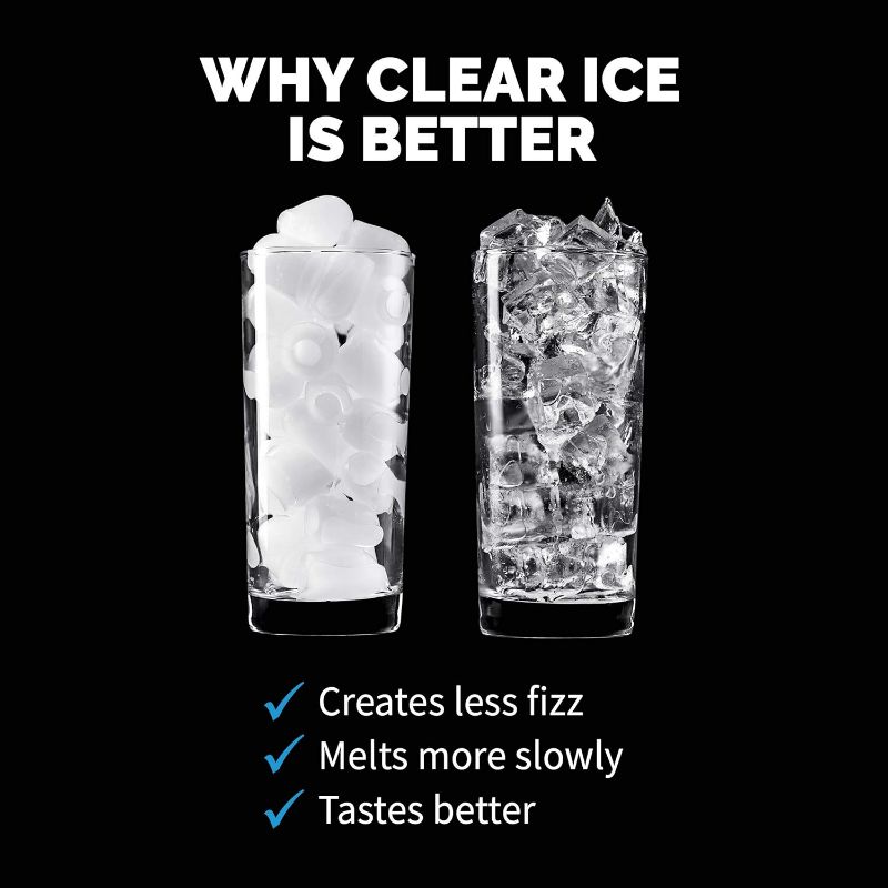 Photo 4 of (READ FULL POST) Clear Ice Cube Maker Machine | First Cubes In 15 Minutes, 28 lbs. of Ice in 24 Hours | Countertop Portable Design in Stainless Steel - IM200SS
