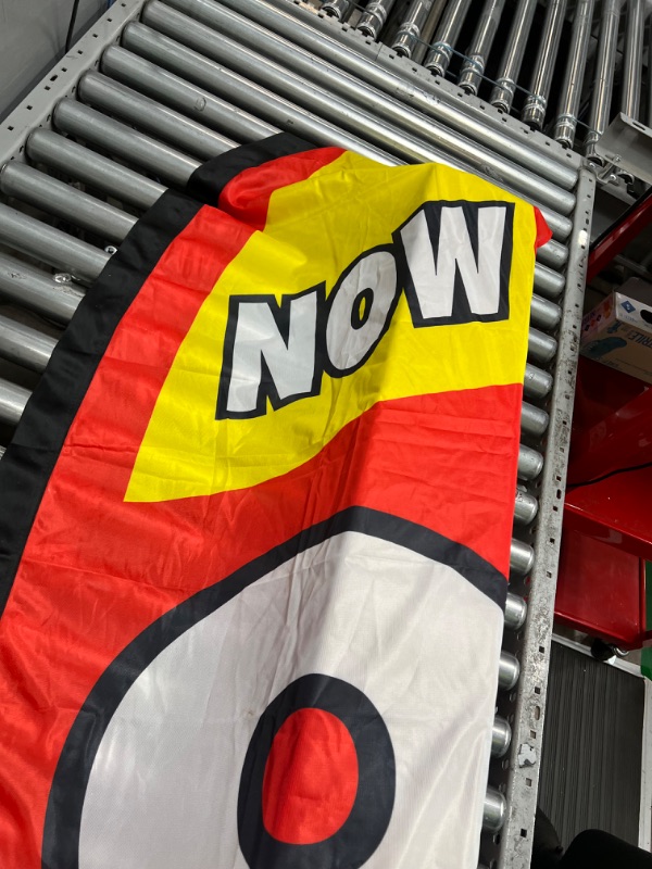 Photo 1 of LookOurWay Open Themed 12-Feet Tall Feather Flag Banner for Business Advertisement, Complete Set with 5-Piece Aluminum Pole Set and Ground Spike, Now Open Red/Yellow Now Open Red/Yellow Now Open Set