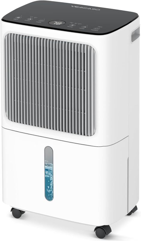 Photo 1 of 30 Pint Dehumidifiers for Home with Drain Hose, VEAGASO 2,500 Sq.Ft Dehumidifier for Basement, Large Room, Bathroom, Three Operation Modes, Intelligent Humidity Control, Dry Clothes, 24HR Timer
