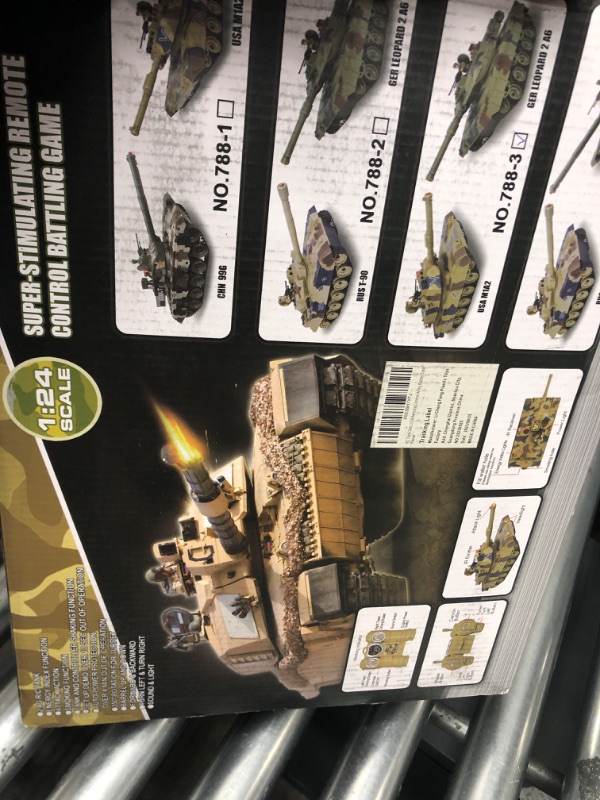 Photo 2 of 1/24 RC Battle Tank Set, Remote Control USA M1A2 and Ger Leopard II Army Tank That Shoots for Kids and Adults, 2.4G Tank Model Toy for Boys Age 6+ Year Old with Sound Effects, Lights and Smoke