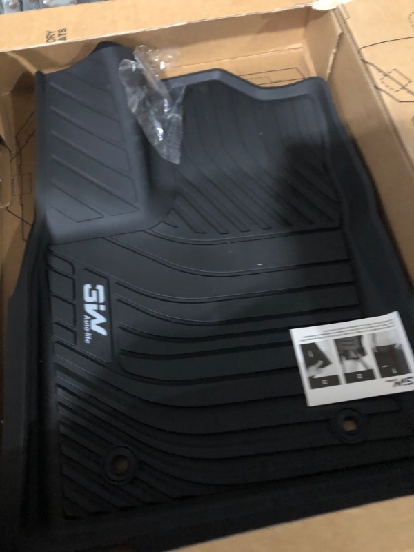 Photo 4 of 3W Floor Mats Fit 2022-2024 Toyota Tundra (Only for CrewMax Cab), Custom Fit All-Weather TPE Front & Rear Row Floor Liner Black Floor Mats for Tundra 2022-2024