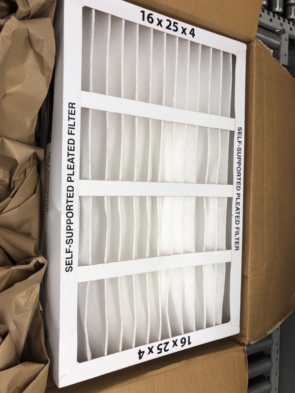 Photo 2 of 16x25x4 Air Filter Merv 8 Pleated Replacement (2-Pack) (Actual Size: 15.38 x 24.38 x 3.63 Inches)
