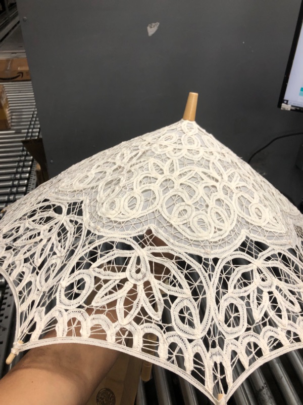 Photo 3 of BABEYOND Lace Umbrella Parasol Vintage Wedding Bridal Umbrella for Decoration Photo Lady Costume Tea Party