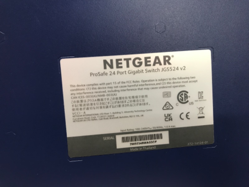 Photo 3 of NETGEAR ProSafe JGS524 24-port 10/100/1000Base-T Rackmountable gigabit Switch (Retail ) JGS524NA