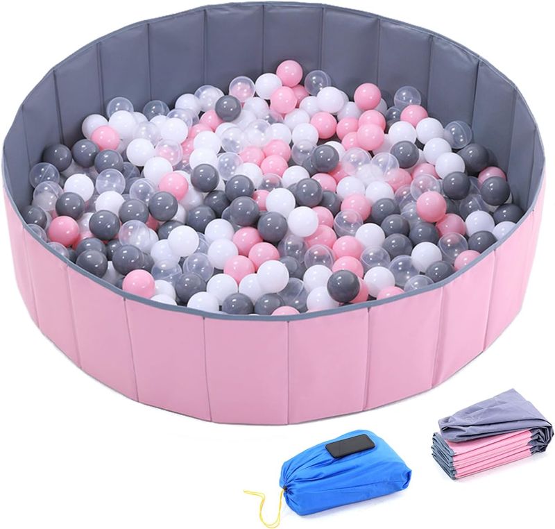 Photo 1 of 4 feet Ball Pit for Kids/Baby Play Yard/Baby Playpen/Fence for Baby, Folding Portable, No Need Inflate, More Than 12 Sq.ft Play Space, Two Color
