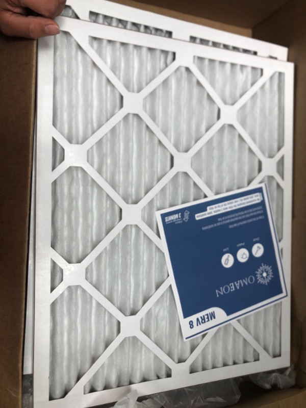 Photo 2 of 16x20x1 MERV 8 Pleated AC Furnace Air Filters. 2 Pack
