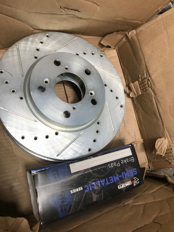 Photo 2 of For 1989-1996 Nissan 300ZX R1 Concepts eLine Front Drill/Slot Brake Rotors Kit + Semi-Met Brake Pads