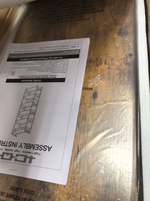 Photo 1 of HCHQHS Adjustable 6 Tier Open Bookcase, Rustic Farmhouse Book Shelves, Industrial Wood and Black Metal Bookshelves, Mid Century Bookcase for Home Office Living Room Bedroom 6 Tier Rustic