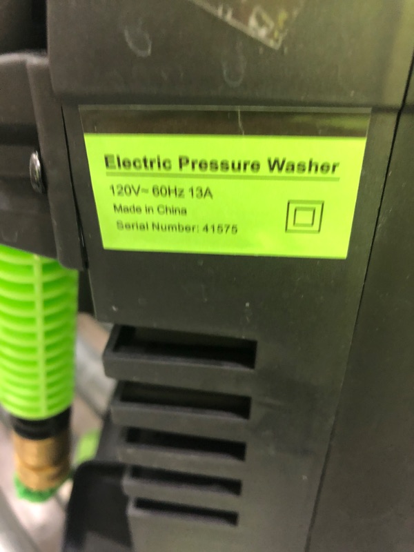 Photo 4 of **UNKNOWN IF WORKS/MISSING PARTS** PowRyte Electric Pressure Washer, Foam Cannon, 4 Different Pressure Tips, Power Washer, 3500 PSI 2.4 GPM