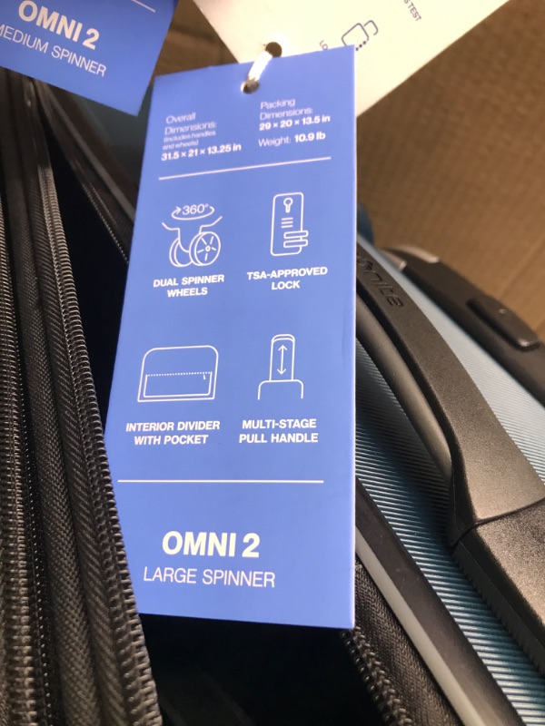 Photo 5 of **ONLY HAS TWO** Samsonite Omni 2 Hardside Expandable Luggage with Spinner Wheels, 3-Piece Set (20/24/28), Nova Teal 3-Piece Set (20/24/28) Nova Teal