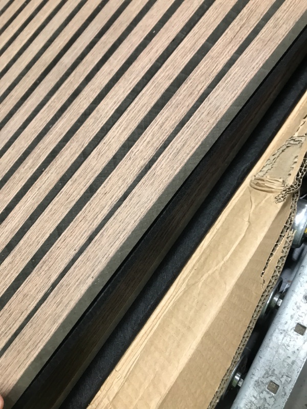 Photo 1 of 2 Pack Wood Wall Panels, 47.2” x 23.6" Wood Slat Wall Panel for Wall and Ceiling, 3D Fluted Wall Panels Wood Panels Wall, Black Rose 2pcs, 47.2 x 23.6IN Black Rose