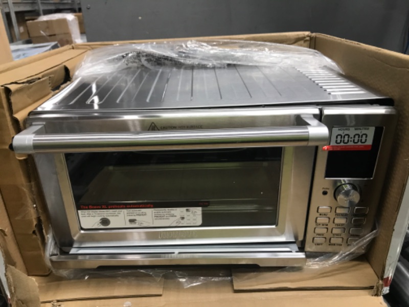 Photo 2 of **DAMAGED CHECK PHOTOS** Nuwave Bravo Air Fryer Toaster Smart Oven, 12-in-1 Countertop Convection, 30-QT XL Capacity, 50°-500°F Temperature Controls, Top and Bottom Heater Adjustments 0%-100%, Brushed Stainless Steel Look