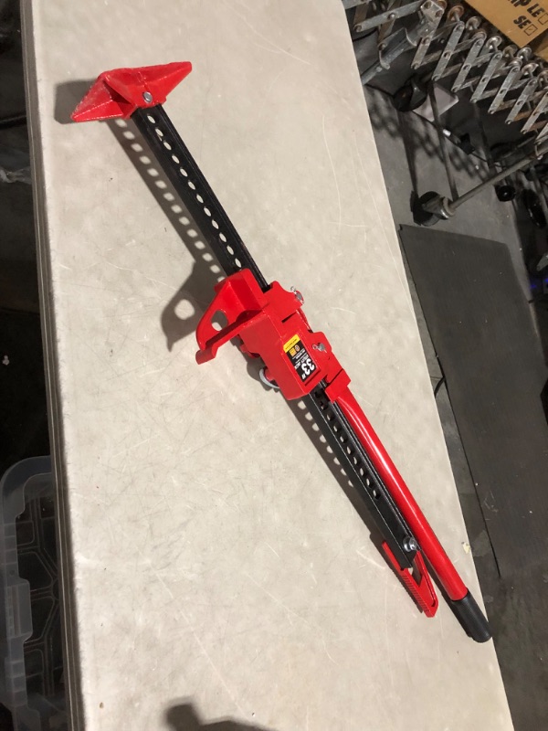 Photo 4 of ***HEAVILY USED AND DIRTY - LIKELY MISSING PARTS - NO PACKAGING***
Torin ARA9446T 33" Ratcheting Off Road Utility Farm Jack, 3 Ton (6,000 lb) Capacity, Red