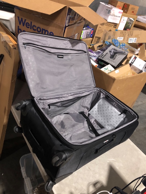 Photo 3 of ***HEAVILY USED AND DIRTY - SEE PICTURES***
SwissGear Sion Softside Expandable Roller Luggage, Black, Checked-Large 29-Inch