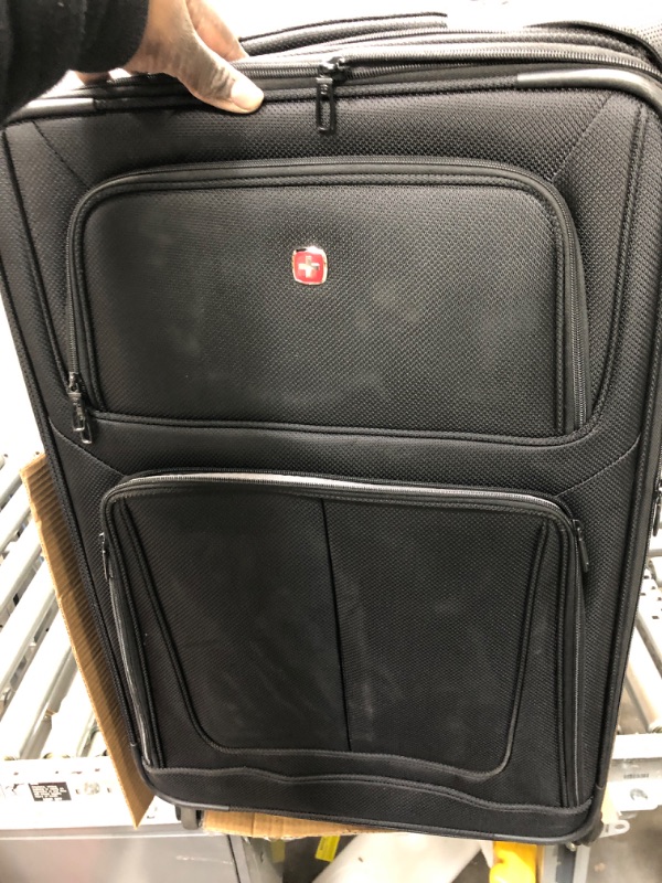 Photo 4 of ***HEAVILY USED AND DIRTY - SEE PICTURES***
SwissGear Sion Softside Expandable Roller Luggage, Black, Checked-Large 29-Inch