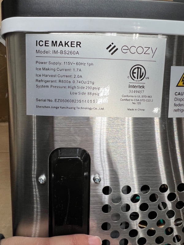 Photo 3 of (READ FULL POST) ecozy Portable Ice Maker Countertop, 9 Cubes Ready in 6 Mins, 26 lbs in 24 Hours, Self-Cleaning Ice Maker Machine with Ice Bags/Standing Ice Scoop/Ice Basket for Kitchen Office Bar Party, Black