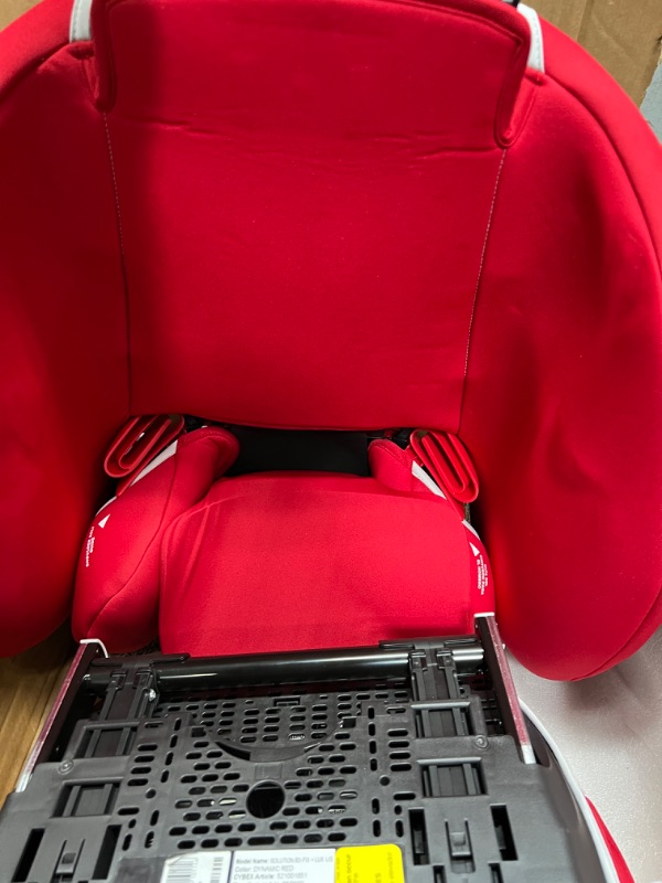 Photo 2 of CYBEX Solution B2 fix+ Lux High Back Booster Seat, Lightweight Booster Seat, Secure Latch Installation, Linear Side Impact Protection, Reclining 12-Position Height Adjustable Headrest, Dynamic Red Solution B 2 fix+ Lux Dynamic Red