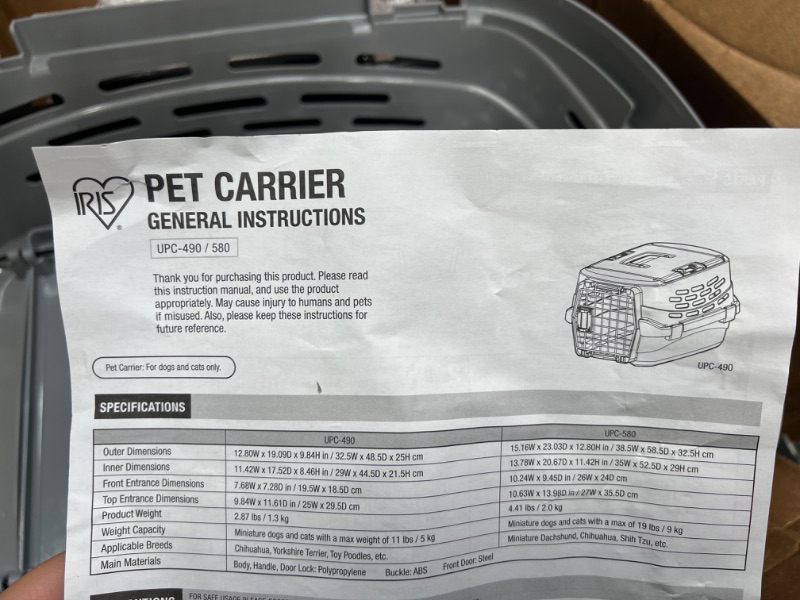 Photo 2 of  Plastic Kennels  Wire Door Travel Dog Crate - Small - No Wheel,