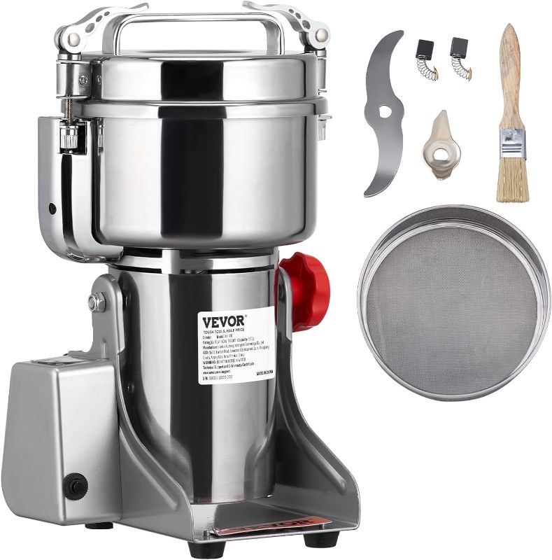 Photo 1 of 2500g Electric Grain Mill Grinder, 3750W High-Speed Commercial Spice Grinders, Stainless Steel Swing Type Pulverizer Powder Machine, for Spices Cereals Dry Grains Coffee Corn Pepper